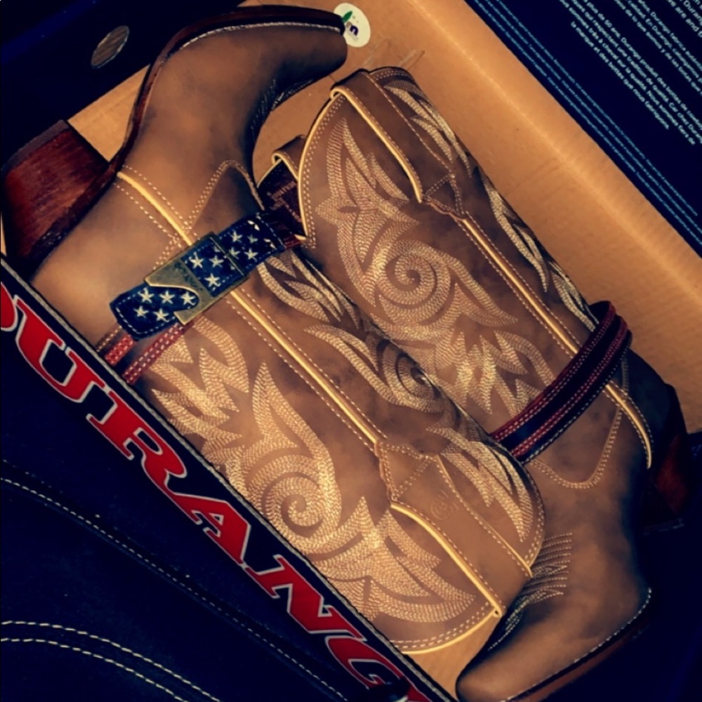 Durango American flag strap boots
